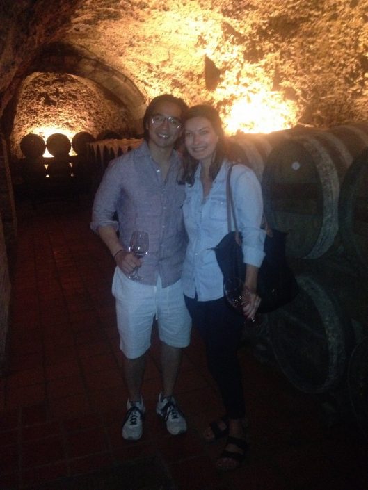 "wine tasting in the caves of Laguardia"